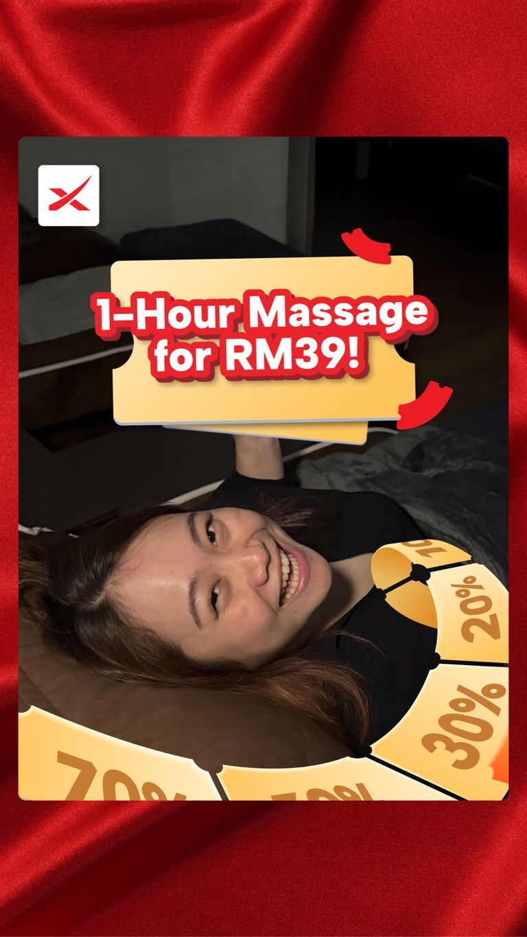 MoneyX voucher reel — 1-Hour Massage for RM39!