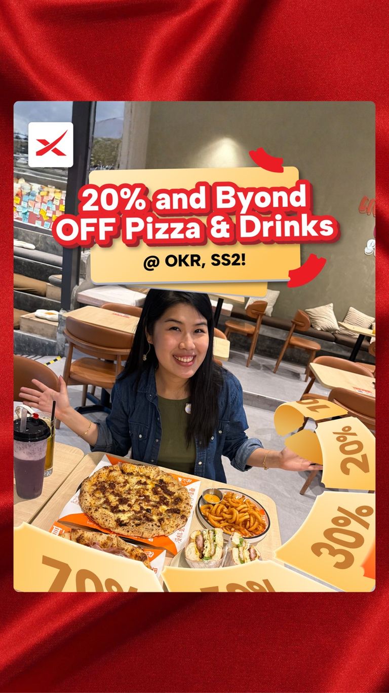 MoneyX voucher reel — 20% and Beyond Off Pizza & Drinks @ OKR, SS2