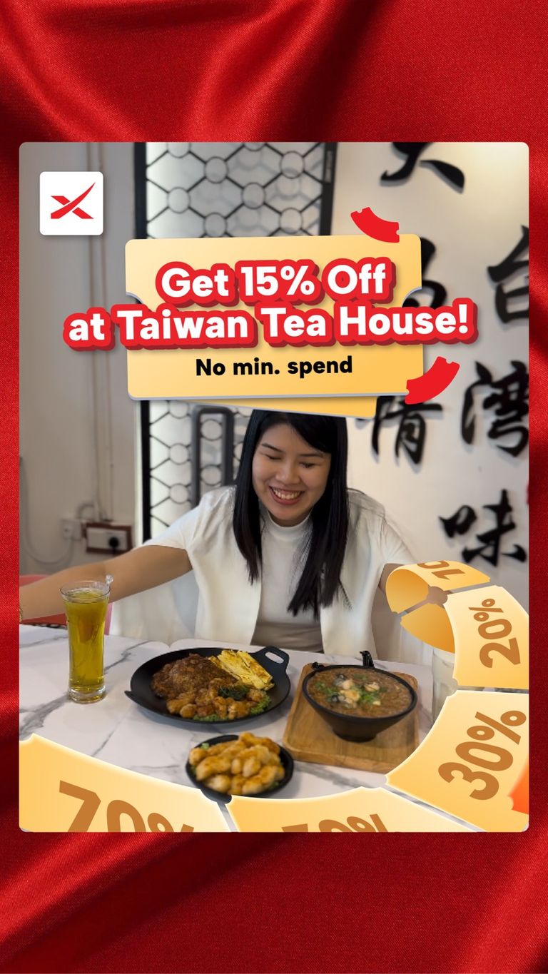 MoneyX voucher reel — Get 15% Off at Taiwan Tea House!